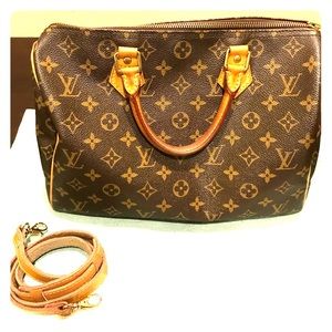 Louis Vuitton speedy 30 with authentic with strap